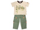 le top 2 PC Set Rainforest Shirt Zip Off Pants ToddlerLittle GreenBeige Apparel