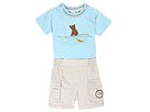 le top 2 PC Set Camp Out Bodysuit Shorts Infant TurquoiseTan Apparel