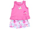 le top 2 PC Set Tropical Paradise Sleeveless Top Print SkirtShort Toddler FuchsiaSeafoam Apparel