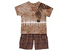 cachcach 2 Piece Tee Short Set InfantToddler Zebra Tan Apparel
