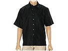 Toscano 100 Washed Linen Short Sleeve Shirt Black Apparel