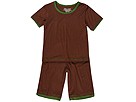 Kea Joby Back Pocket Bermuda Short w Basic Boy Tee InfantToddler BrownGreen Apparel