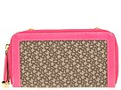 DKNY - Town And Country II Large Double Zip Around With Detachable Strap (Chino/Pink) - Bags and Luggage