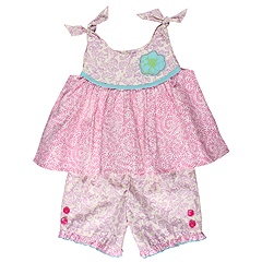 Baby Lulu Patch Work 2 PC Set Infant Pink Patch Apparel