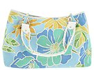 Fossil - Geneva Printed Cotton Tote (Aqua) - Bags and Luggage