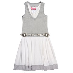 Hannah Banana Kiddazzled Tank Dress Little KidsBig Kids SilverWhite Apparel