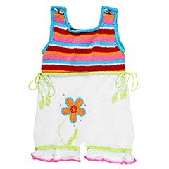 Zackali 4 Kids Crazy Flower One Piece Infant White Multi Apparel