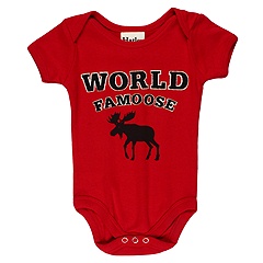 Hatley Applique One Piece Infant Moose On Red Apparel
