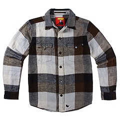 Lost Chump Check Flannel Big Kids Grey Apparel