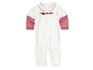 le top Sleigh Ride Coverall w Stripe Sleeve Infant Ivory Apparel