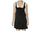 Betsey Johnson - Crinkle Chiffon/Chamrmeuse Dress (Black) - Apparel