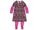 Baby Nay Kids - Scribble A-Line Dress with Legging (Little Kids) (Scribble Dot/Pink Legging)