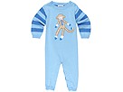New Potatoes Monkey Business Sweater Romper Infant Blue Apparel