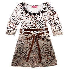 Hannah Banana Muddy And Nutty Dress Little KidsBig Kids Animal Print Apparel