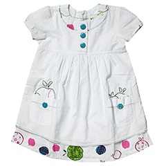 Hatley Apple Applique Rick Rack Dress InfantToddlerLittle KidsBig Kids Egg White Apparel
