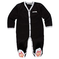 Bees and Dragons Motor Bike Footie Infant Black Apparel