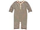 Bees and Dragons Cashmere Coverall Infant Grey Natural Stripe Apparel
