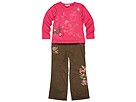 Beetlejuice London Embroidered Pants with Fashion Knit Top ToddlerLittle Big OliveCoral Apparel