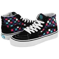 Vans Kids SK8 Hi ToddlerYouth Multi Checks BlackScuba Blue Footwear
