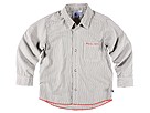 Petit Bateau - Striped Poplin Button Down Shirt (Toddler/Little Kids) (Ecru/Army Green) - Apparel
