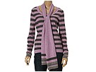 Esprit - Wool Cashmere Blend Roundneck Stripe Sweater w/ Scarf (Twilight Melange) - Apparel