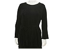 Vikki Vi Apparel - Plus Size Long Sleeve Tie Belt Tunic (Black) - Apparel