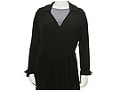 Vikki Vi Apparel - Plus Size Long Sleeve Wrap V-Neck (Black) - Apparel
