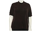 Vikki Vi Apparel - Plus Size Banded Short Sleeve Turtleneck (Brown) - Apparel