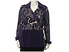 Vikki Vi Apparel - Plus Size Long Sleeve Wrap Tie V Neck Top (Purple) - Apparel