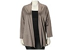 Vikki Vi Apparel - Plus Size Herringbone Long Sleeve Kimono (Taupe) - Apparel