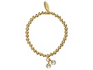 Accessories & Beyond - Pebble Rhinestone Charm Stretch Bracelet (Gold Ball)