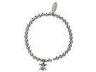 Accessories & Beyond - Pebble Rhinestone Charm Stretch Bracelet (Silver Skull) - Jewelry