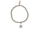 Accessories & Beyond - Pebble Rhinestone Charm Stretch Bracelet (Silver Star) - Jewelry