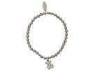 Accessories & Beyond - Pebble Rhinestone Charm Stretch Bracelet (Silver Teddy) - Jewelry