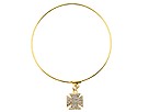 Accessories & Beyond - Charmed Bangle Bracelet (Gold Cross)