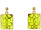 Andrew Hamilton Crawford - Resin Damask Earrings Gold (Lime Translucent)