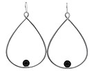Andrew Hamilton Crawford - Resin Tear Drop Earrings Silver (Black)