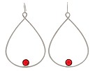 Andrew Hamilton Crawford - Resin Tear Drop Earrings Silver (Red)