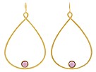 Andrew Hamilton Crawford - Resin Tear Drop Earrings Gold (Purple)