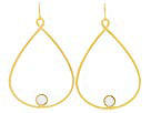 Andrew Hamilton Crawford - Resin Tear Drop Earrings Gold (White)