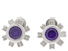 Andrew Hamilton Crawford - Owl Earrings Silver (Purple)