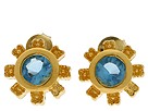 Andrew Hamilton Crawford - Owl Earrings Gold (Light Blue)