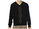 Greg Norman - Ultimate Merino Placed Argyle Sweater (Black) - Apparel
