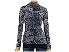 Allen Allen - Paisley Dye L/S Double Layer Turtleneck (Navy)