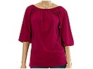 Allen Allen - Cotton Modal Raglan Puff Sleeve Tunic (Raspberry)