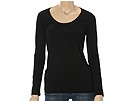 Allen Allen - Cotton Modal L/S Ruched Scoop Neck (Black)