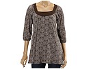 Allen Allen - Indian Fan Print Double Layer Tunic (Chocolate)