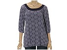 Allen Allen - Indian Fan Print Double Layer Tunic (Deep Purple)