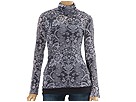 Allen Allen - Lattice Burnout L/S Double Layer Turtleneck (Charcoal) - Apparel