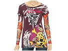 Ed Hardy - Tattoo Sleeve Tee (Plum) - Apparel